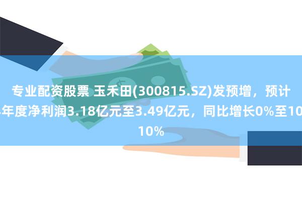 专业配资股票 玉禾田(300815.SZ)发预增，预计半年度净利润3.18亿元至3.49亿元，同比增长0%至10%