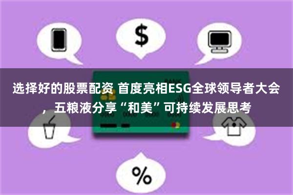 选择好的股票配资 首度亮相ESG全球领导者大会，五粮液分享“和美”可持续发展思考