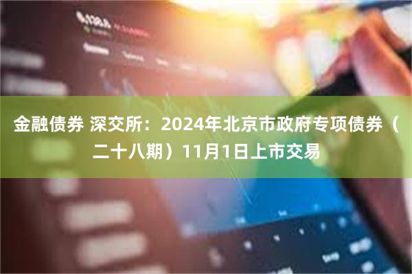 金融债券 深交所：2024年北京市政府专项债券（二十八期）11月1日上市交易