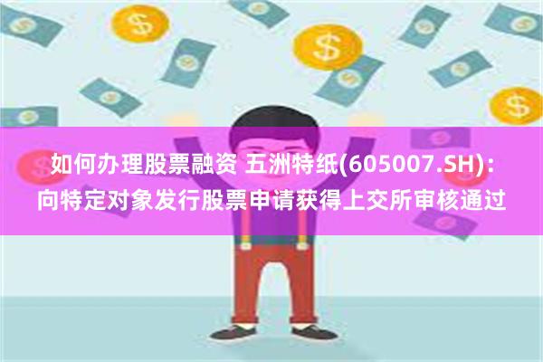 如何办理股票融资 五洲特纸(605007.SH)：向特定对象发行股票申请获得上交所审核通过